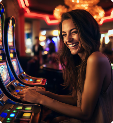 A woman playing casino